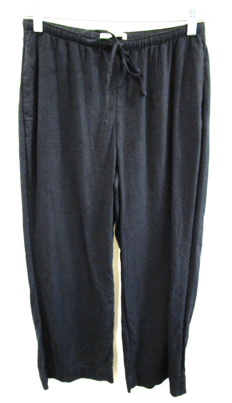 EUC! Abercrombie & Fitch Black Linen Blend Wide Leg Elastic Waist Pants Women S